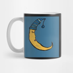 Sleepy blue moon Mug